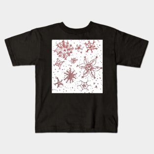 Rough Red Snowflakes Kids T-Shirt
